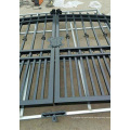 Custom Powder Coated Flat Top Aluminum Double Swing Gate